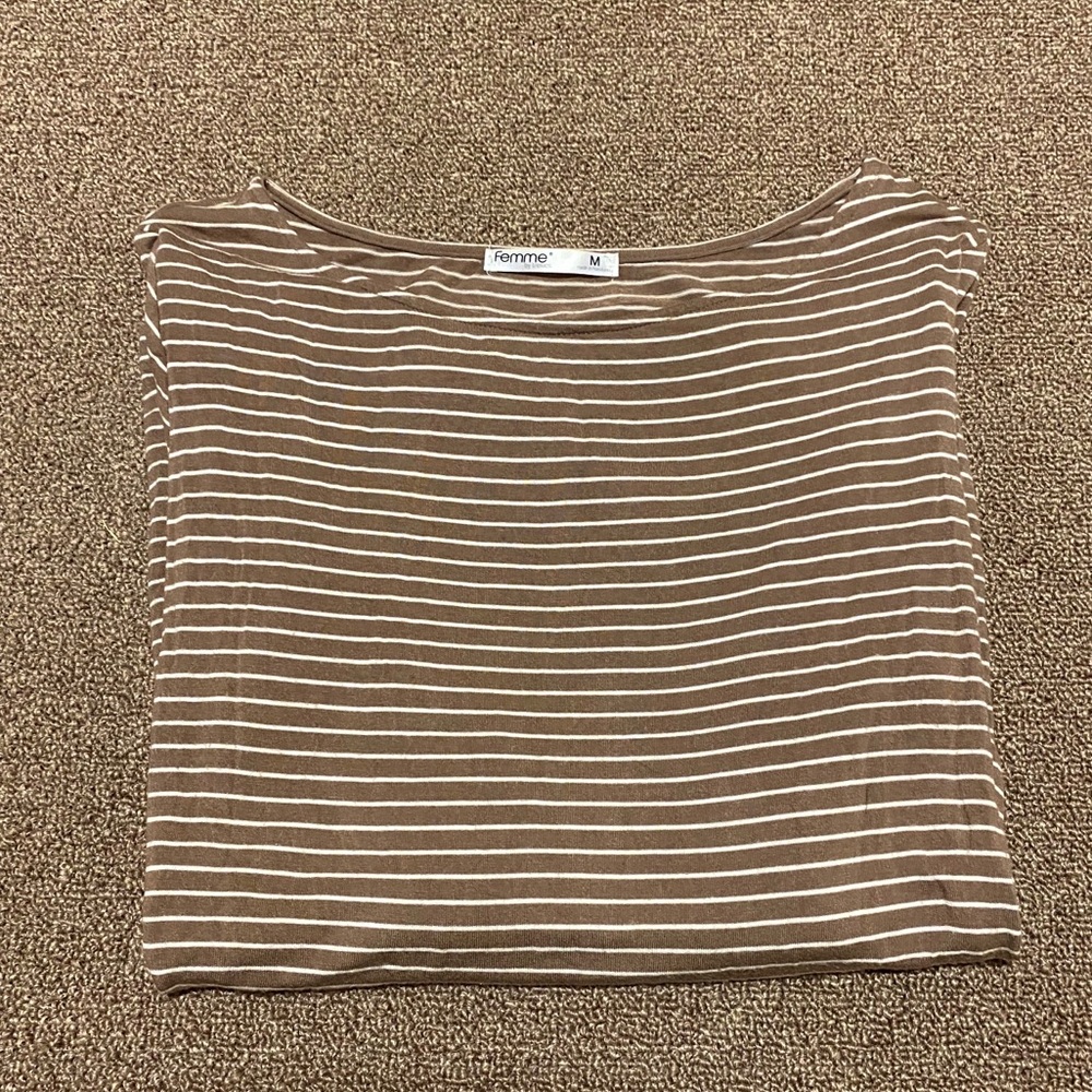 SOFT MOCHA STRIPED TOP - Picture 9 of 10
